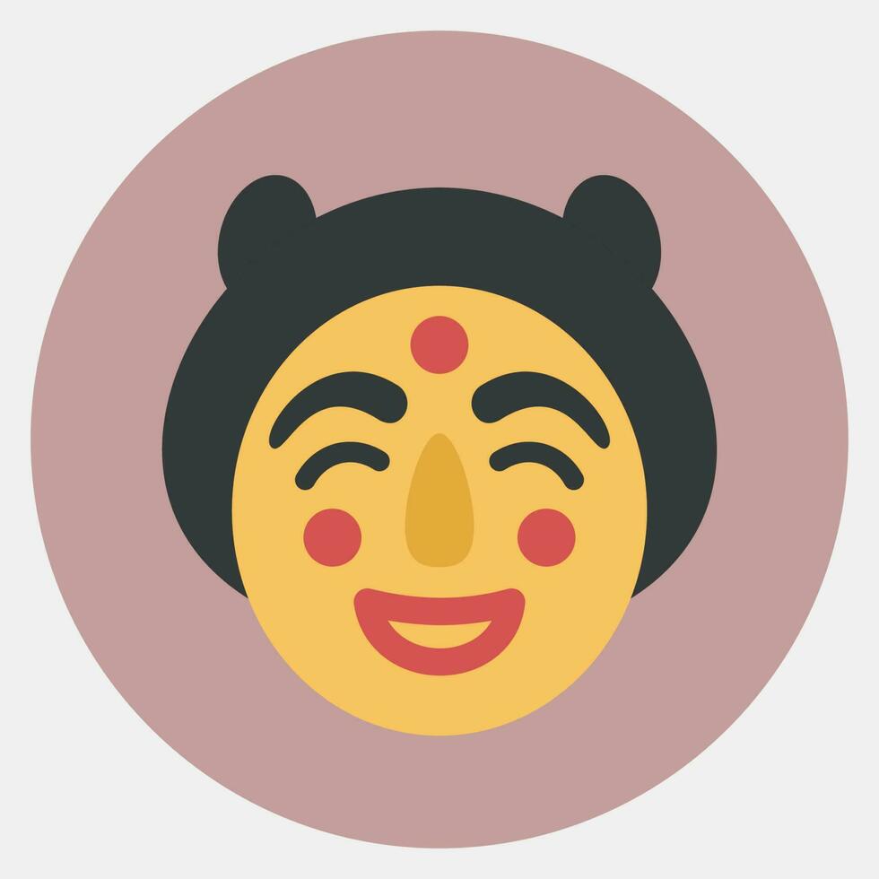 Icon traditional mask. South Korea elements. Icons in color mate style. Good for prints, posters, logo, advertisement, infographics, etc. vector