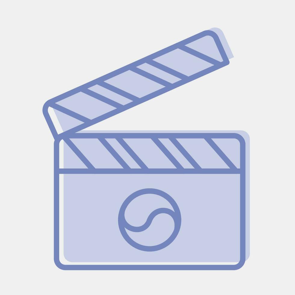 Icon korean drama films. South Korea elements. Icons in two tone style. Good for prints, posters, logo, advertisement, infographics, etc. vector