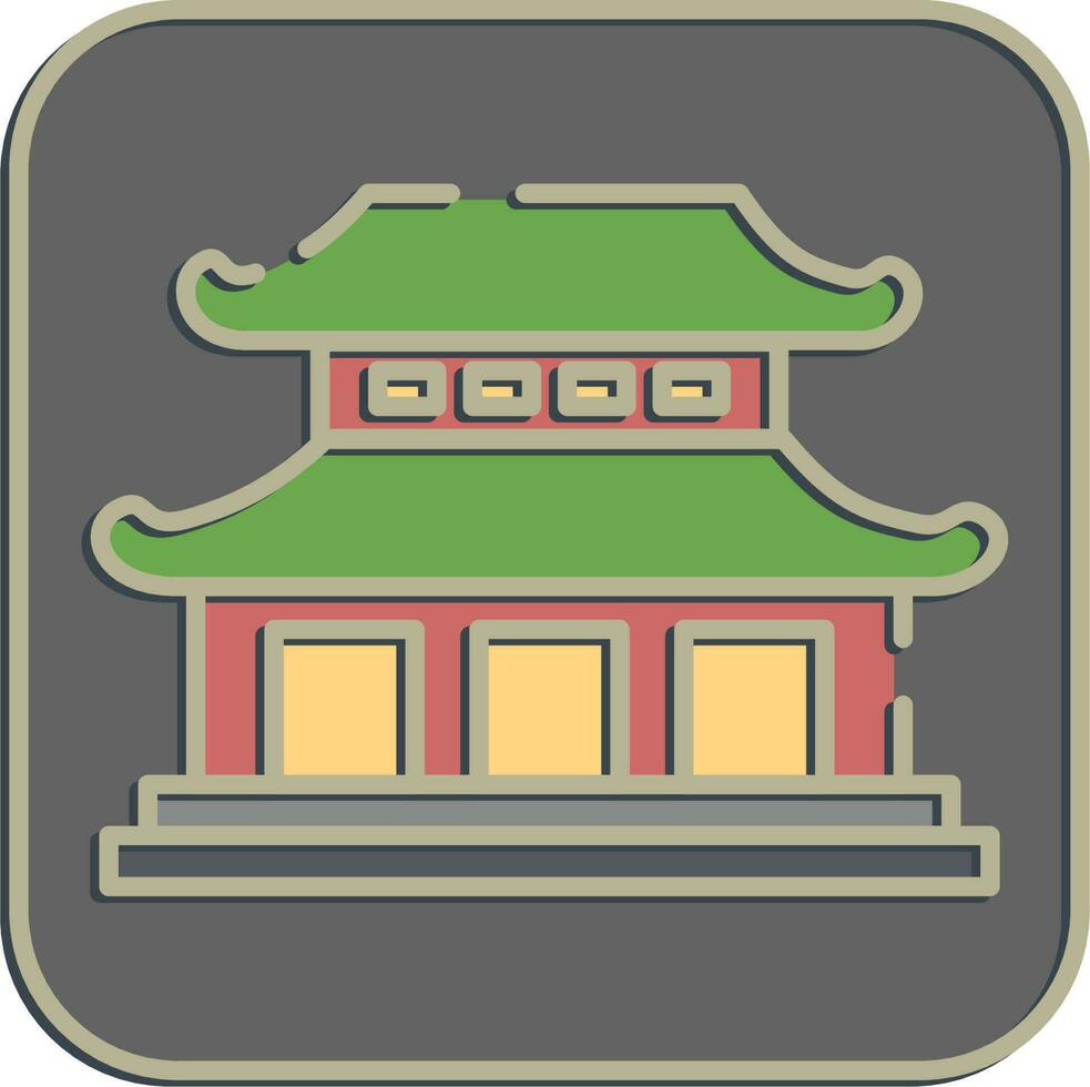 Icon south korea palace. South Korea elements. Icons in embossed style. Good for prints, posters, logo, advertisement, infographics, etc. vector