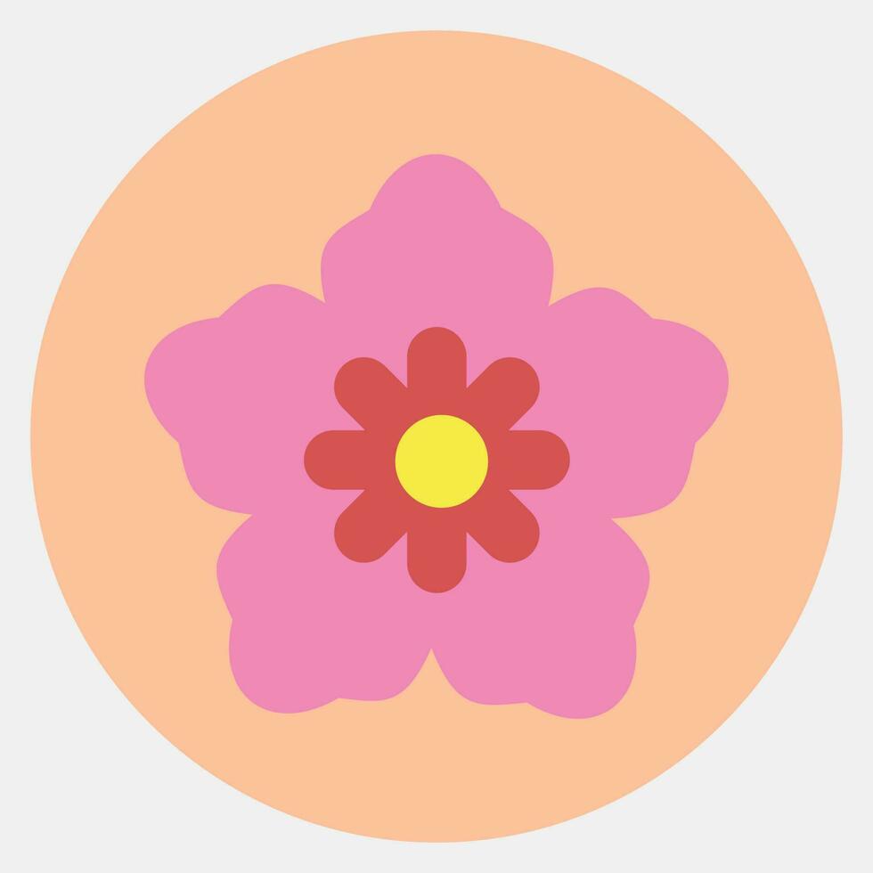 icono sur coreano flor. sur Corea elementos. íconos en color compañero estilo. bueno para huellas dactilares, carteles, logo, anuncio publicitario, infografía, etc. vector