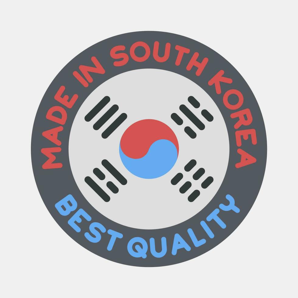 Icon made in south korea. South Korea elements. Icons in flat style. Good for prints, posters, logo, advertisement, infographics, etc. vector