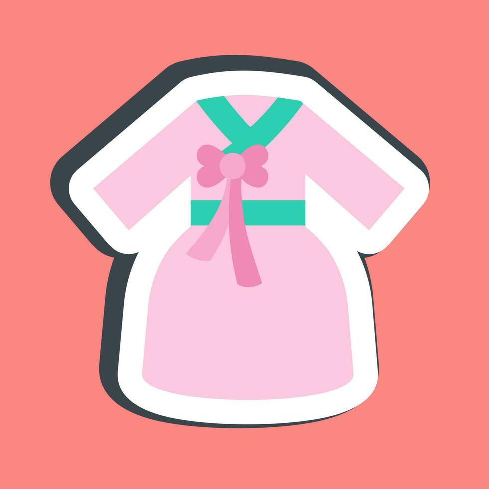 pegatina hanbok vestido. sur Corea elementos. bueno para huellas dactilares, carteles, logo, anuncio publicitario, infografía, etc. vector