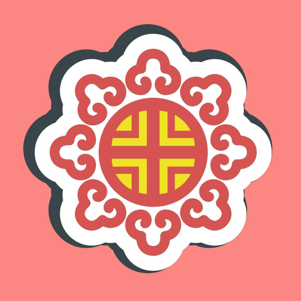 Sticker korean traditional ornament. South Korea elements. Good for prints, posters, logo, advertisement, infographics, etc. vector