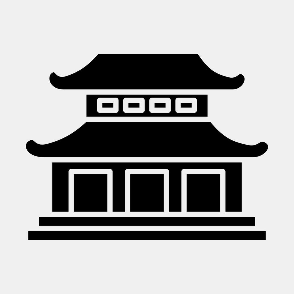 Icon south korea palace. South Korea elements. Icons in glyph style. Good for prints, posters, logo, advertisement, infographics, etc. vector