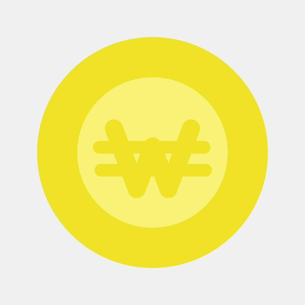 Icon korean won currency. South Korea elements. Icons in flat style. Good for prints, posters, logo, advertisement, infographics, etc. vector