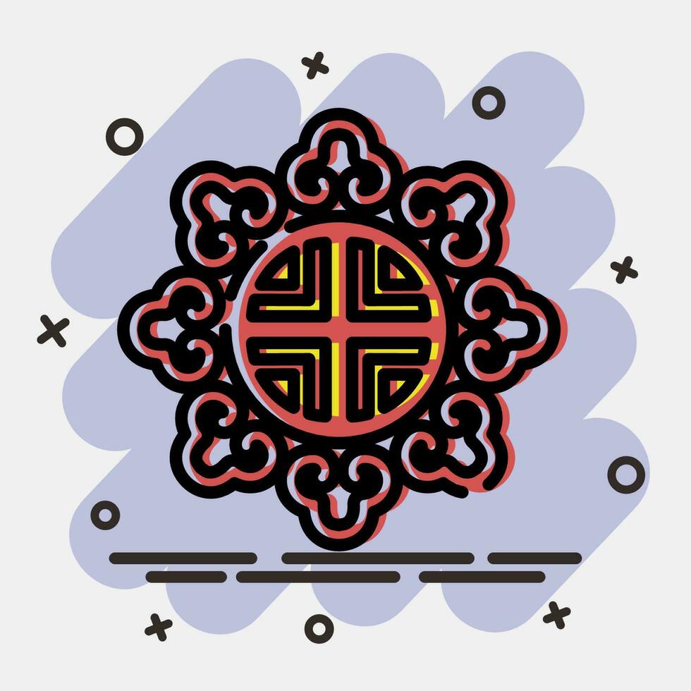 Icon korean traditional ornament. South Korea elements. Icons in comic style. Good for prints, posters, logo, advertisement, infographics, etc. vector