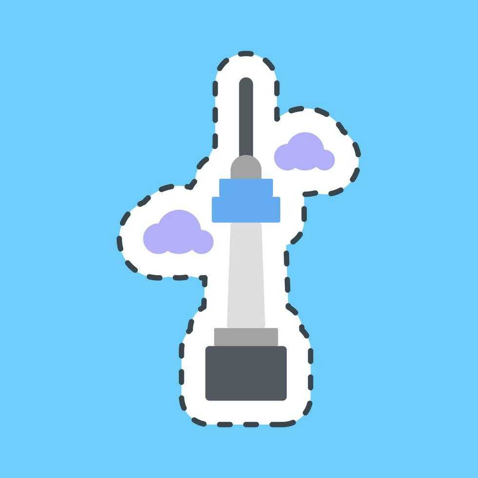 Sticker line cut south korean tower. South Korea elements. Good for prints, posters, logo, advertisement, infographics, etc. vector