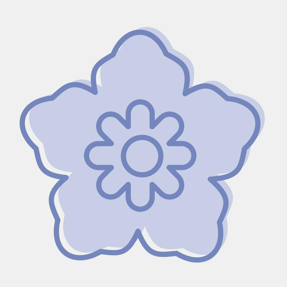 Icon south korean flower. South Korea elements. Icons in two tone style. Good for prints, posters, logo, advertisement, infographics, etc. vector