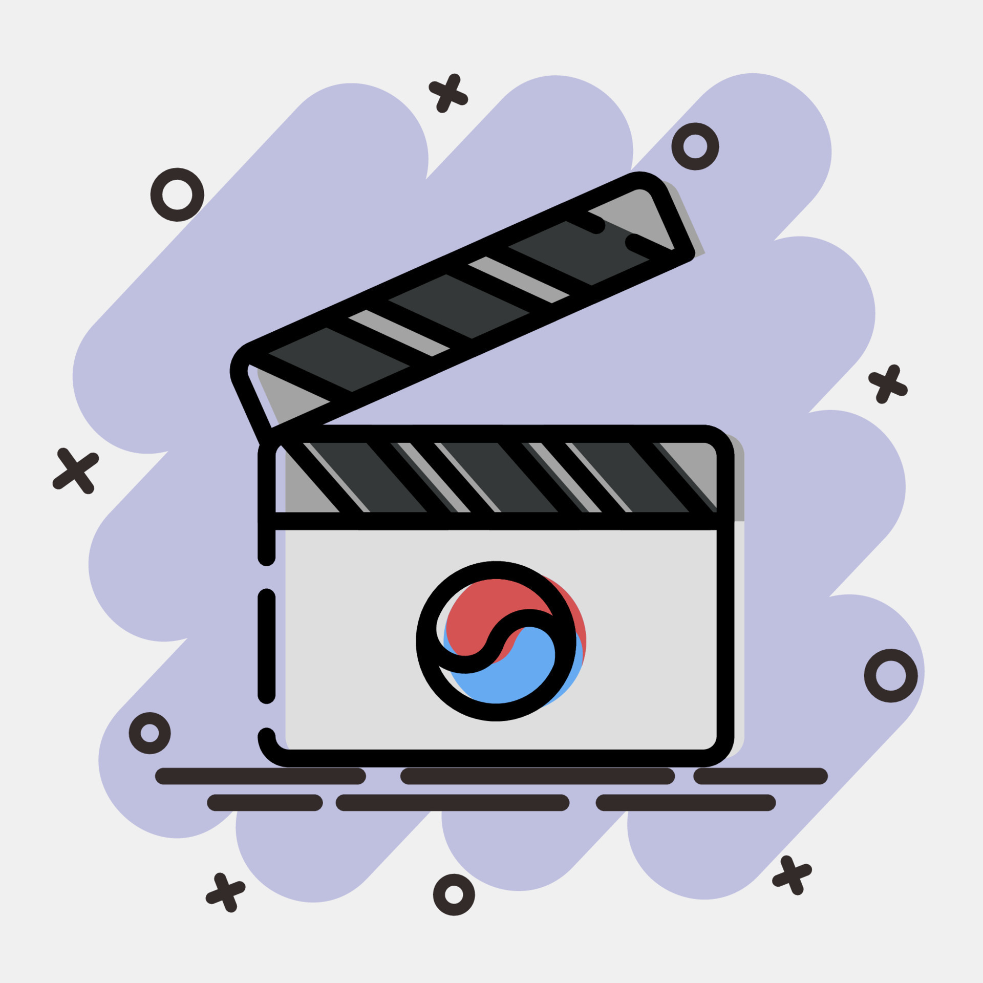 icono coreano drama Película (s. sur Corea elementos. íconos en cómic 