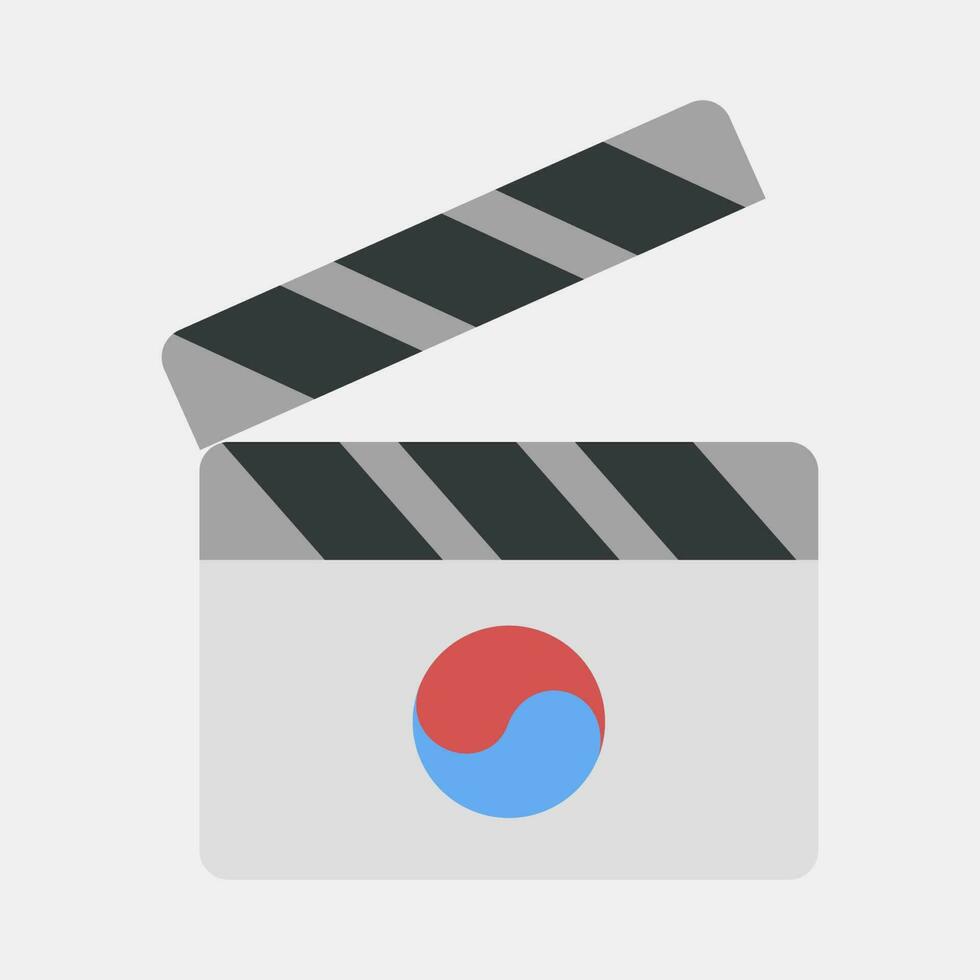 Icon korean drama films. South Korea elements. Icons in flat style. Good for prints, posters, logo, advertisement, infographics, etc. vector