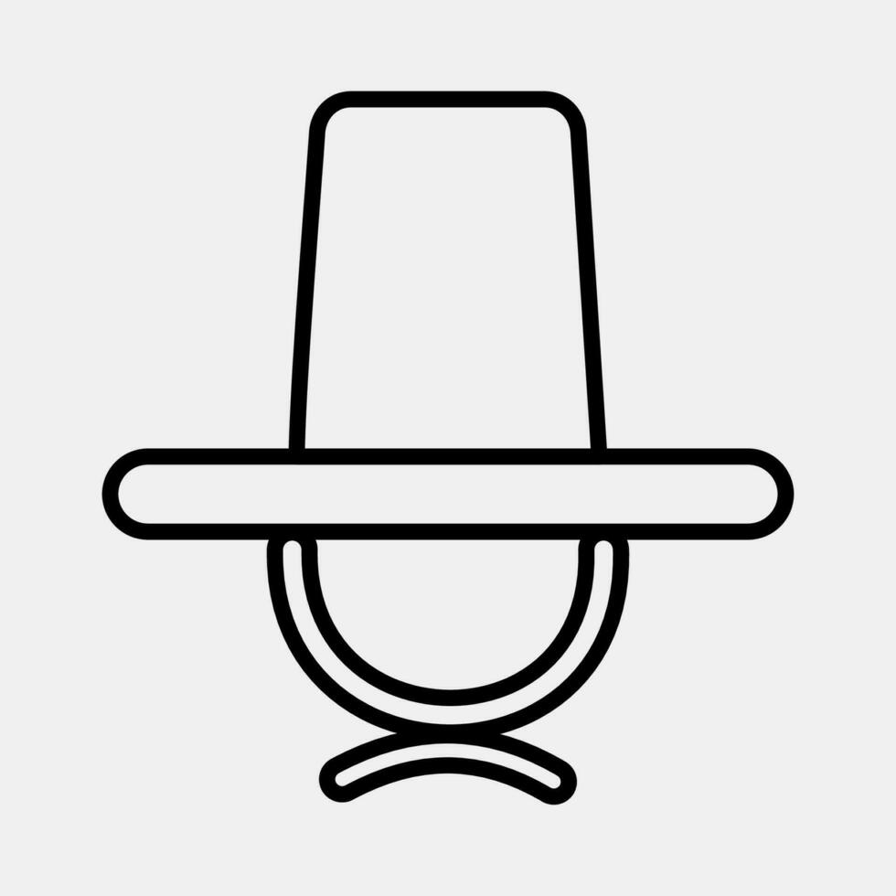 Icon hat. South Korea elements. Icons in line style. Good for prints, posters, logo, advertisement, infographics, etc. vector