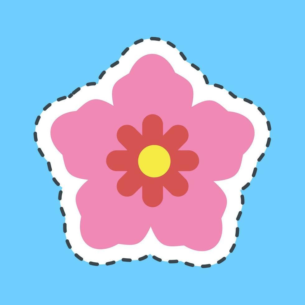 Sticker line cut south korean flower. South Korea elements. Good for prints, posters, logo, advertisement, infographics, etc. vector