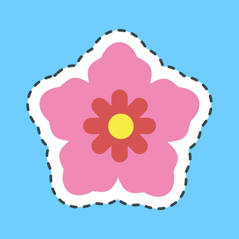 pegatina línea cortar sur coreano flor. sur Corea elementos. bueno para huellas dactilares, carteles, logo, anuncio publicitario, infografía, etc. vector