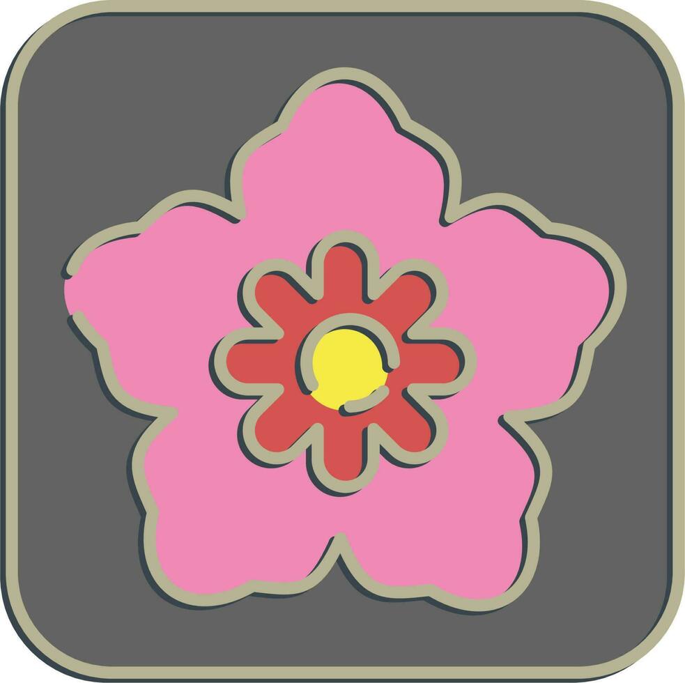 Icon south korean flower. South Korea elements. Icons in embossed style. Good for prints, posters, logo, advertisement, infographics, etc. vector