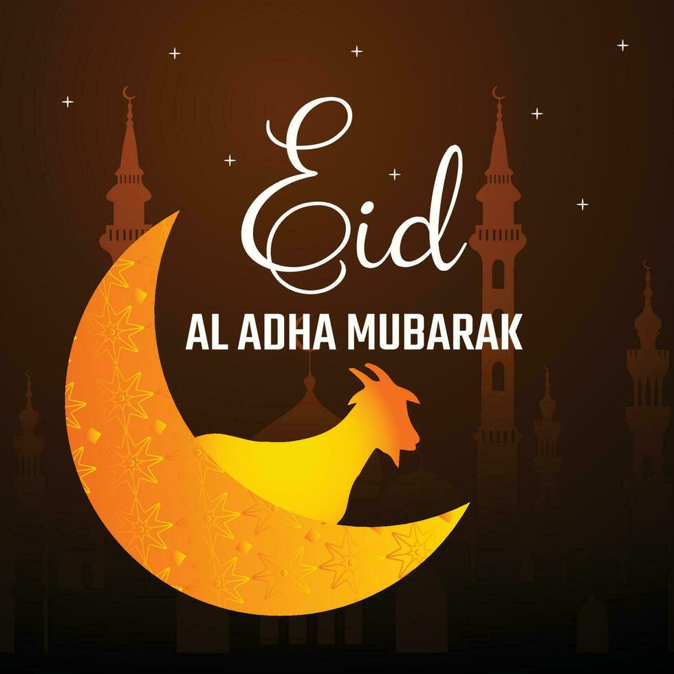 eid al adha mubarak islamic elegant creative vector design,