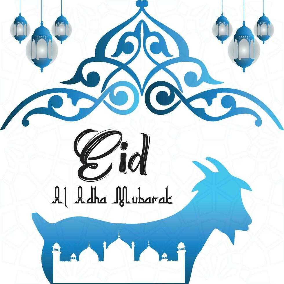 eid al adha mubarak islamic elegant creative vector design,