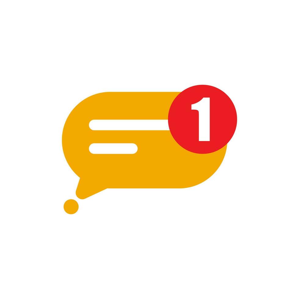 One incoming message, open message icon, notification. Vector