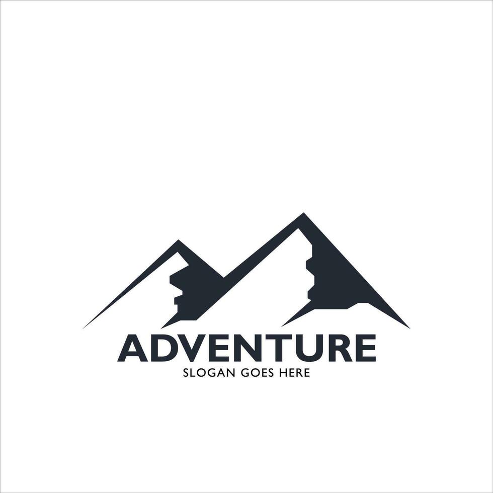 vector logo black mountain, adventure, forest, outdoor vector