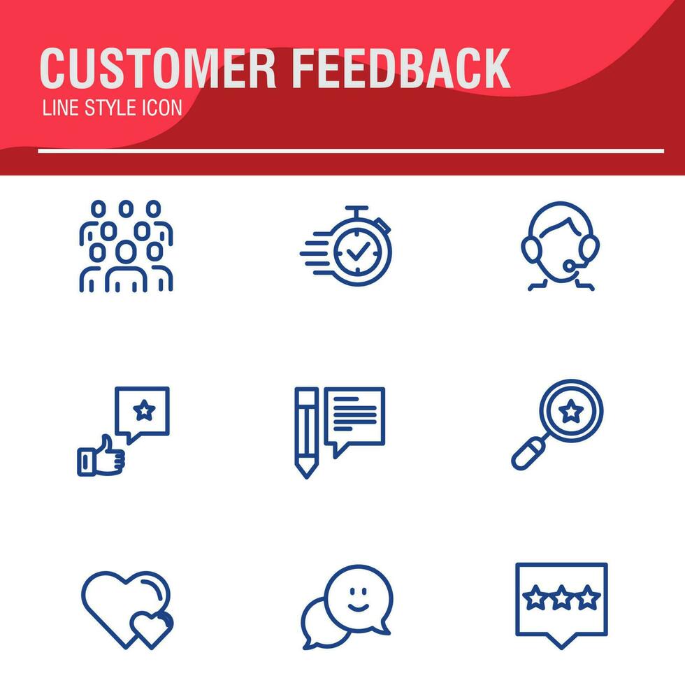 Testimonial, Customer Feedback and User Experience related icon set vector