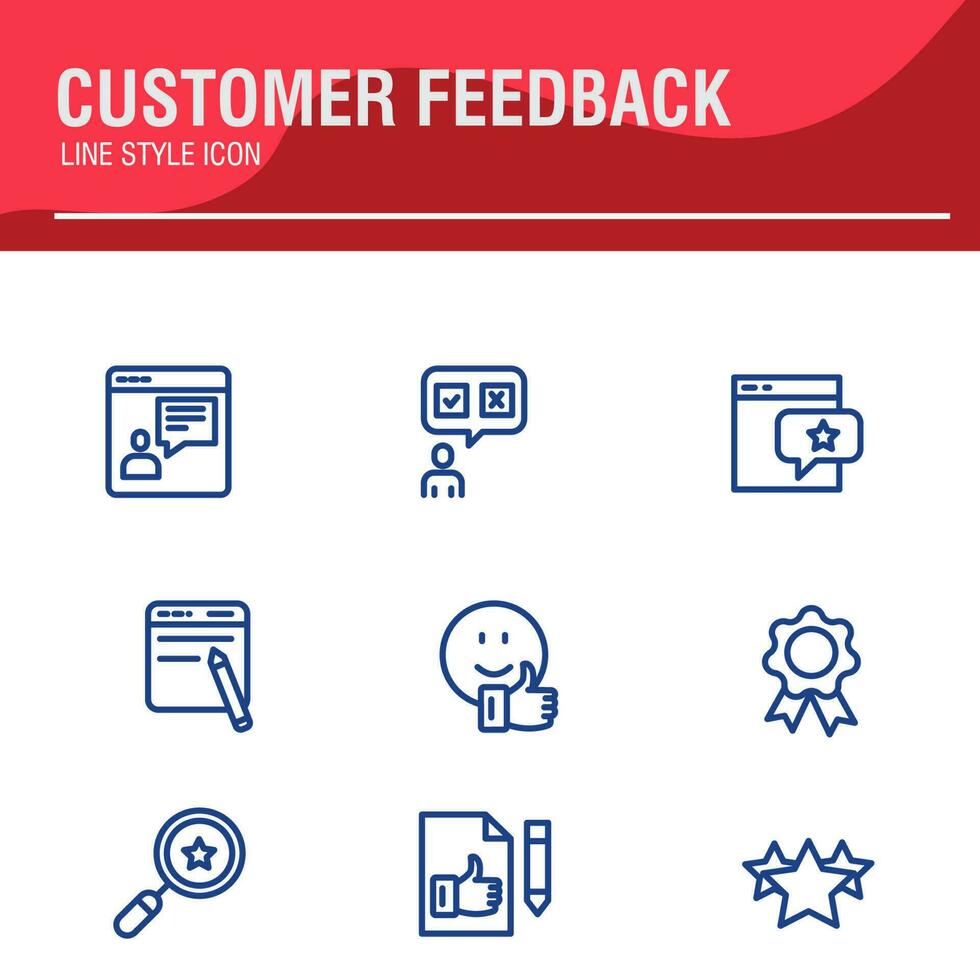 Testimonial, Customer Feedback and User Experience related icon set vector