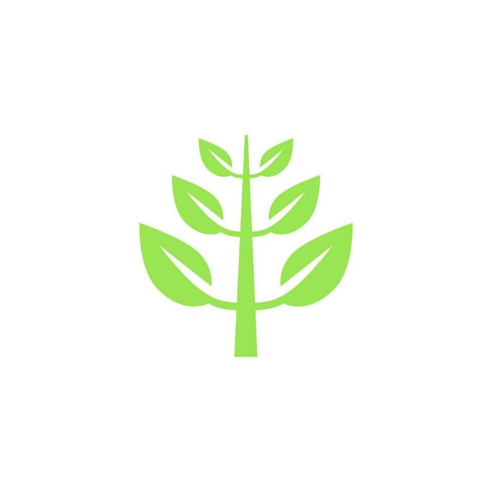 vector icono logo natural, herbario, orgánico, hojas.