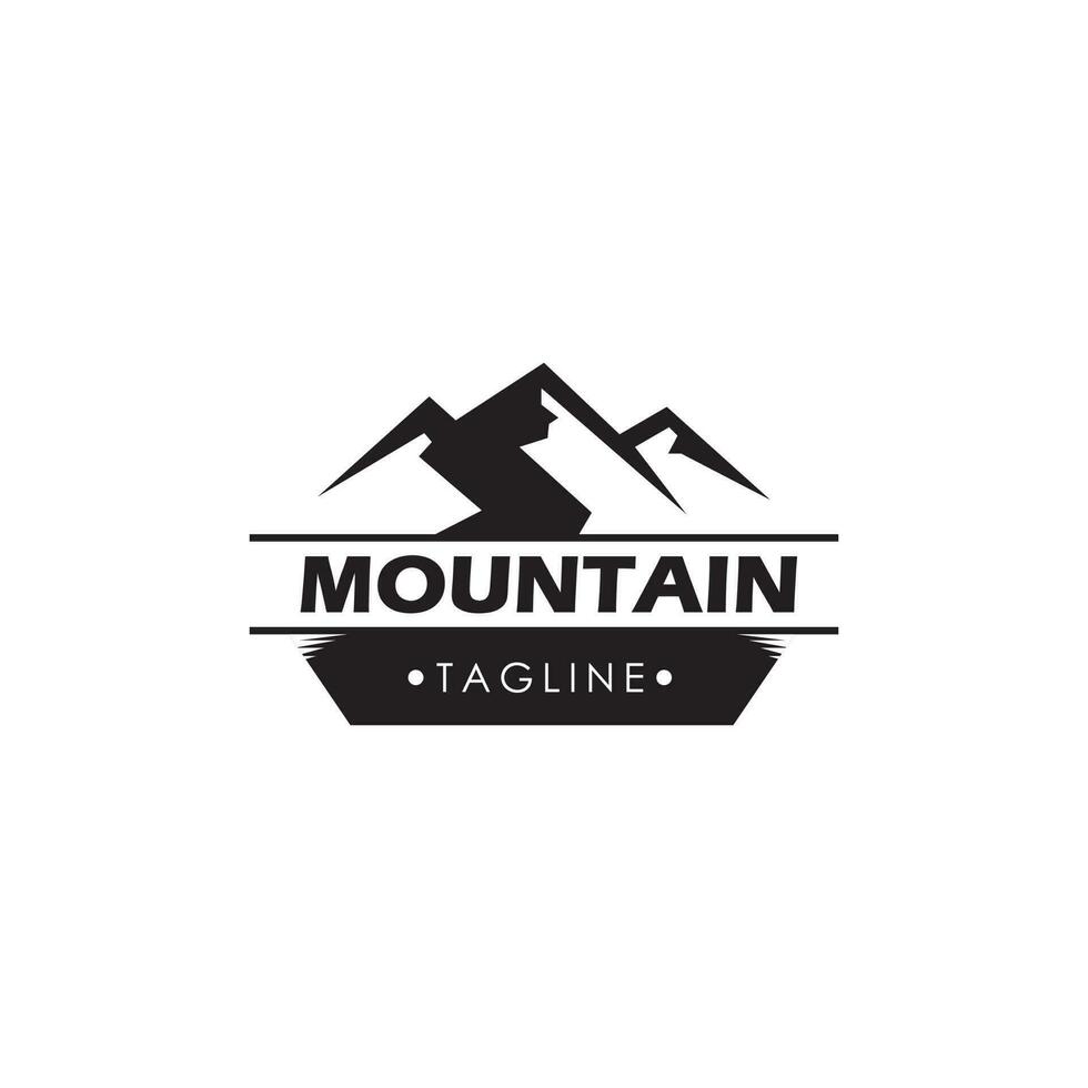 montaña logo, montaña expedición y rock alpinismo vector iconos