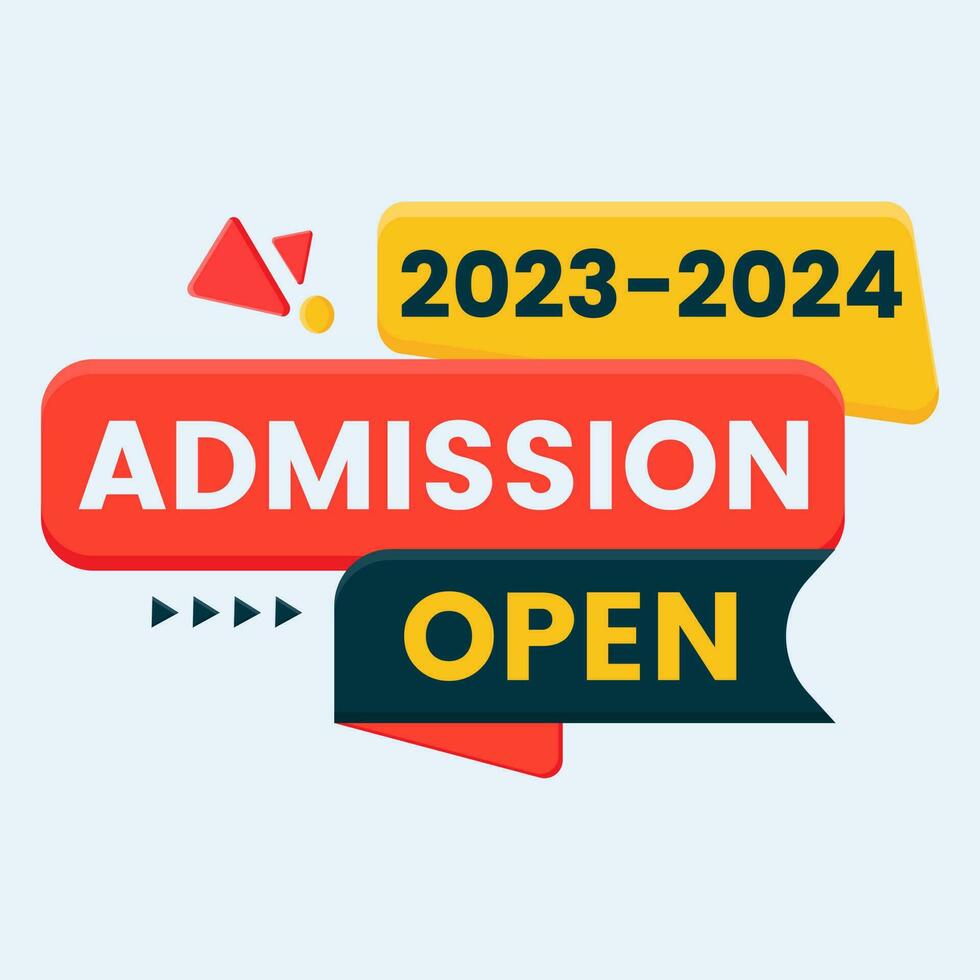 2023-2024 admission open tag for social media post banner template vector