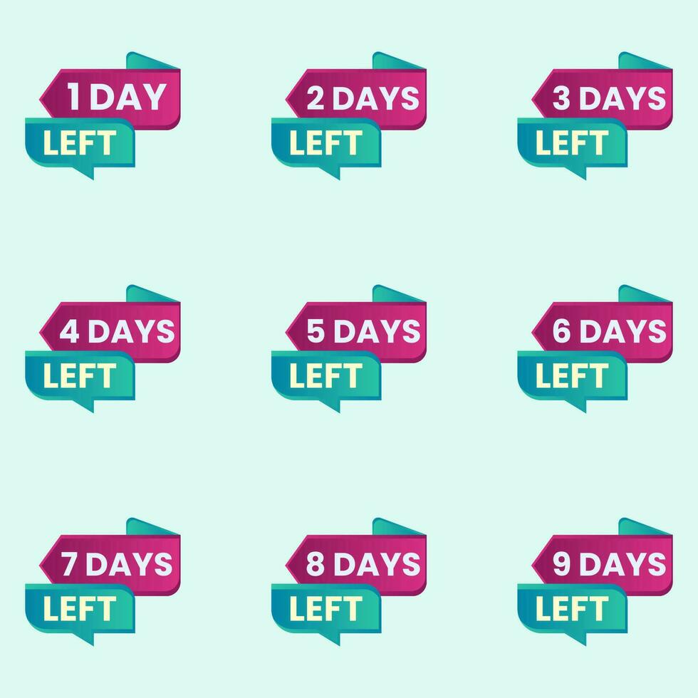 days left countdown banner vector