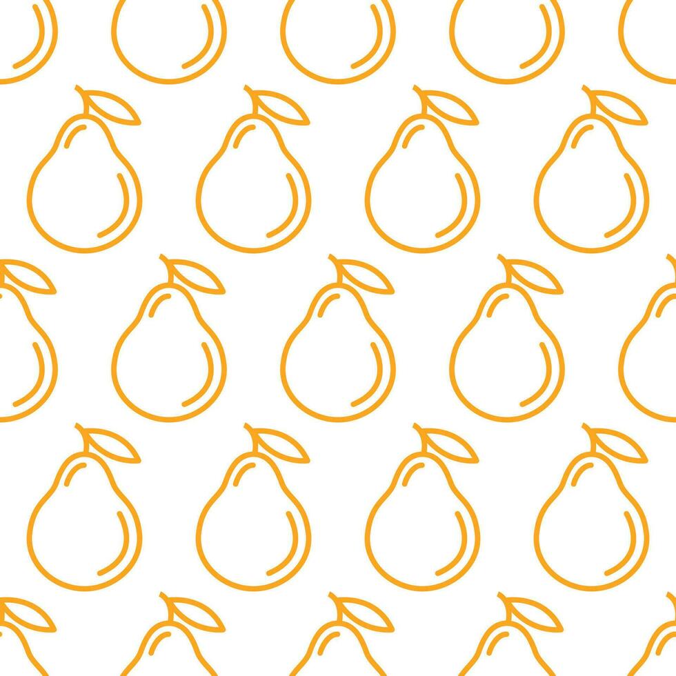 Vector seamless pattern with pears and leaves. Textile design, fabric, wrapping paper. Healthy food concept