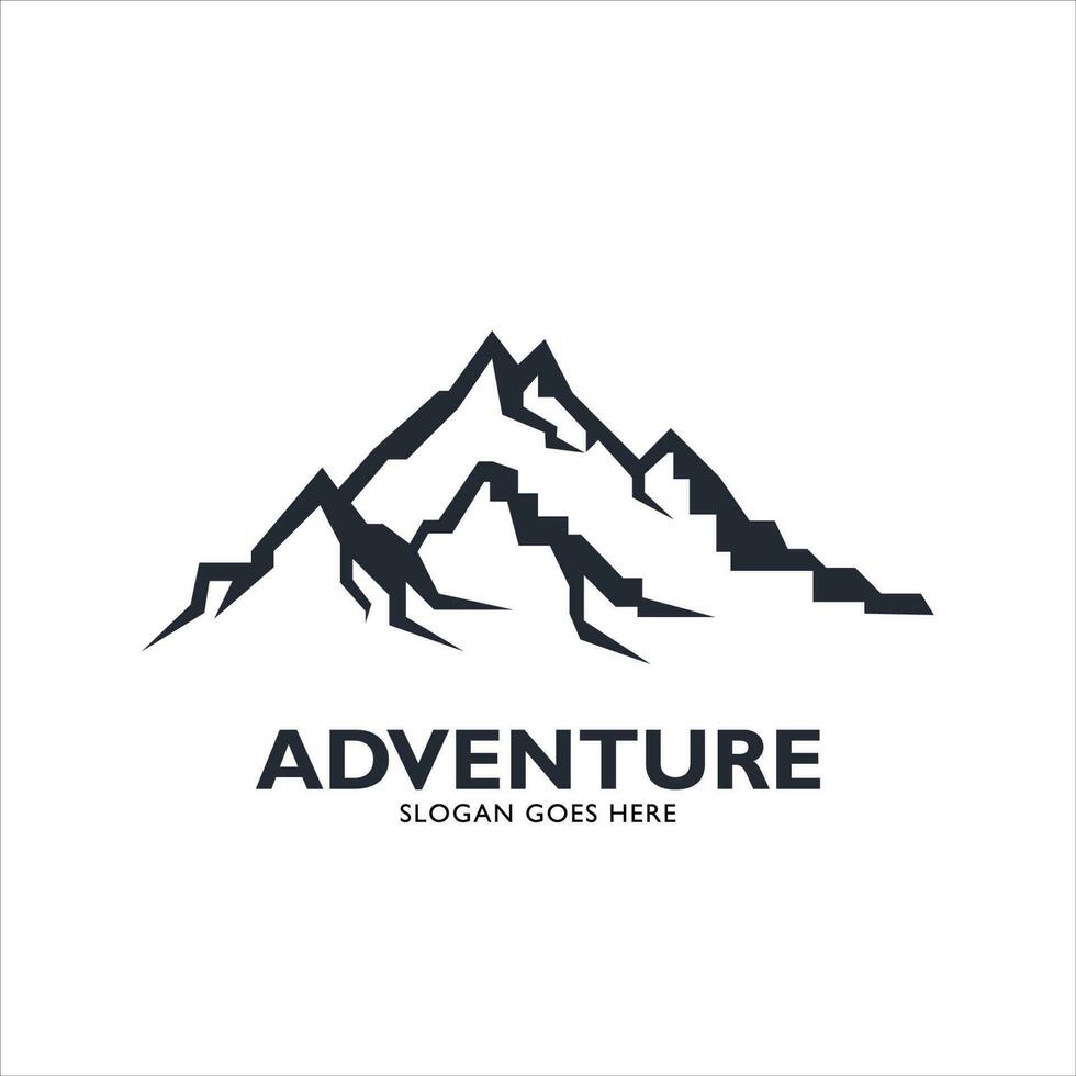 vector logo black mountain, adventure, forest, outdoor vector