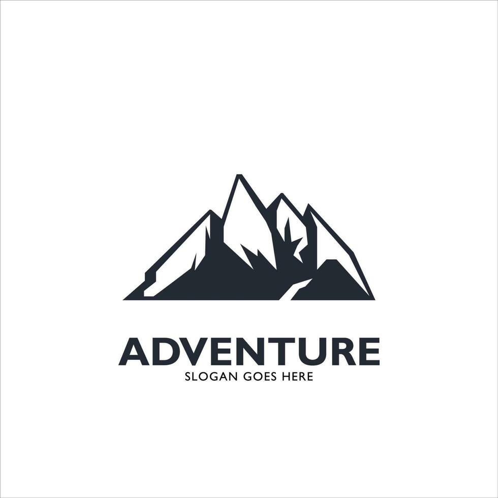 vector logo black mountain, adventure, forest, outdoor vector