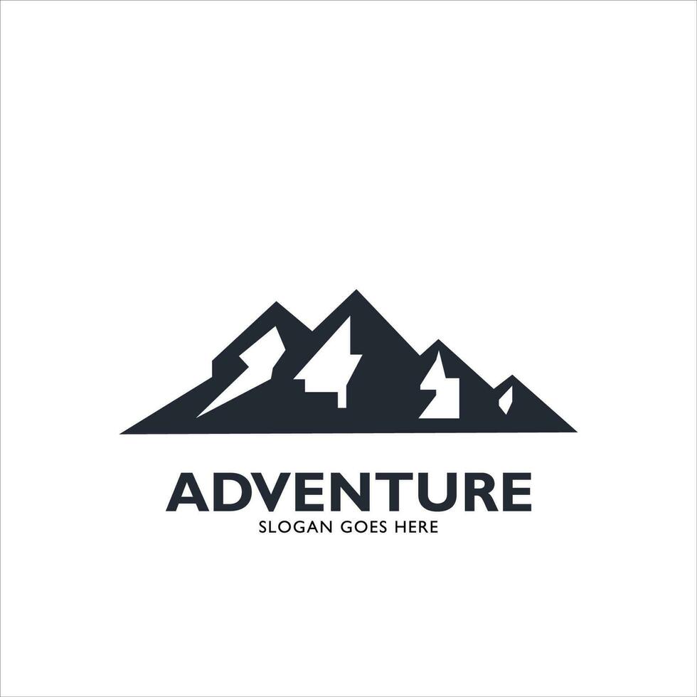 vector logo black mountain, adventure, forest, outdoor vector