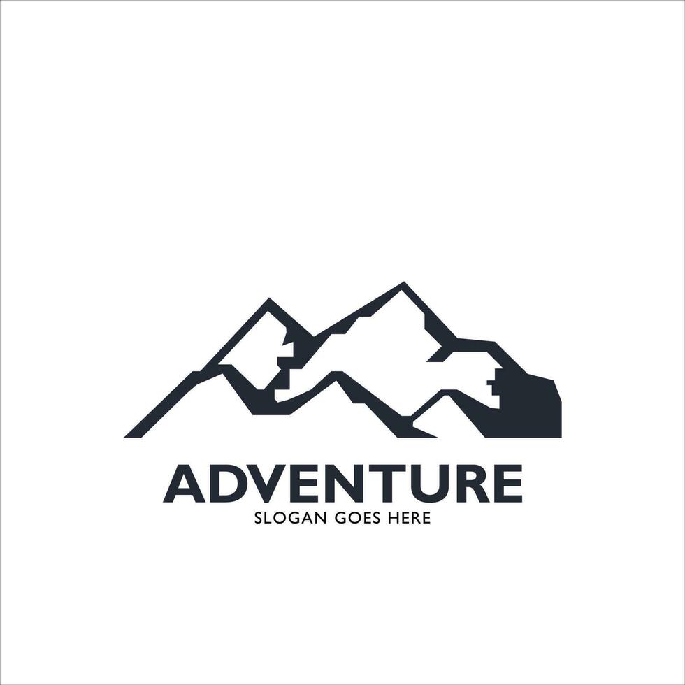 vector logo black mountain, adventure, forest, outdoor vector