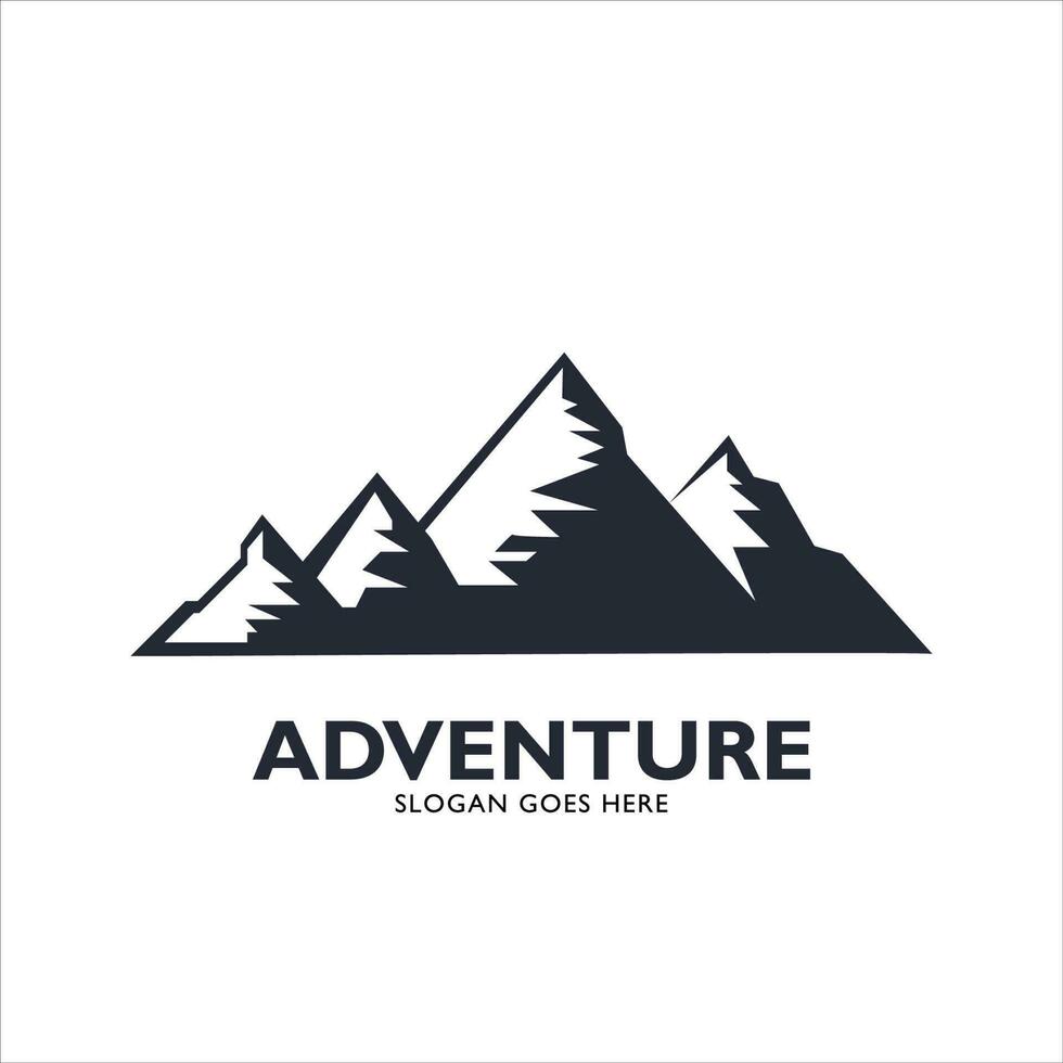 vector logo black mountain, adventure, forest, outdoor vector