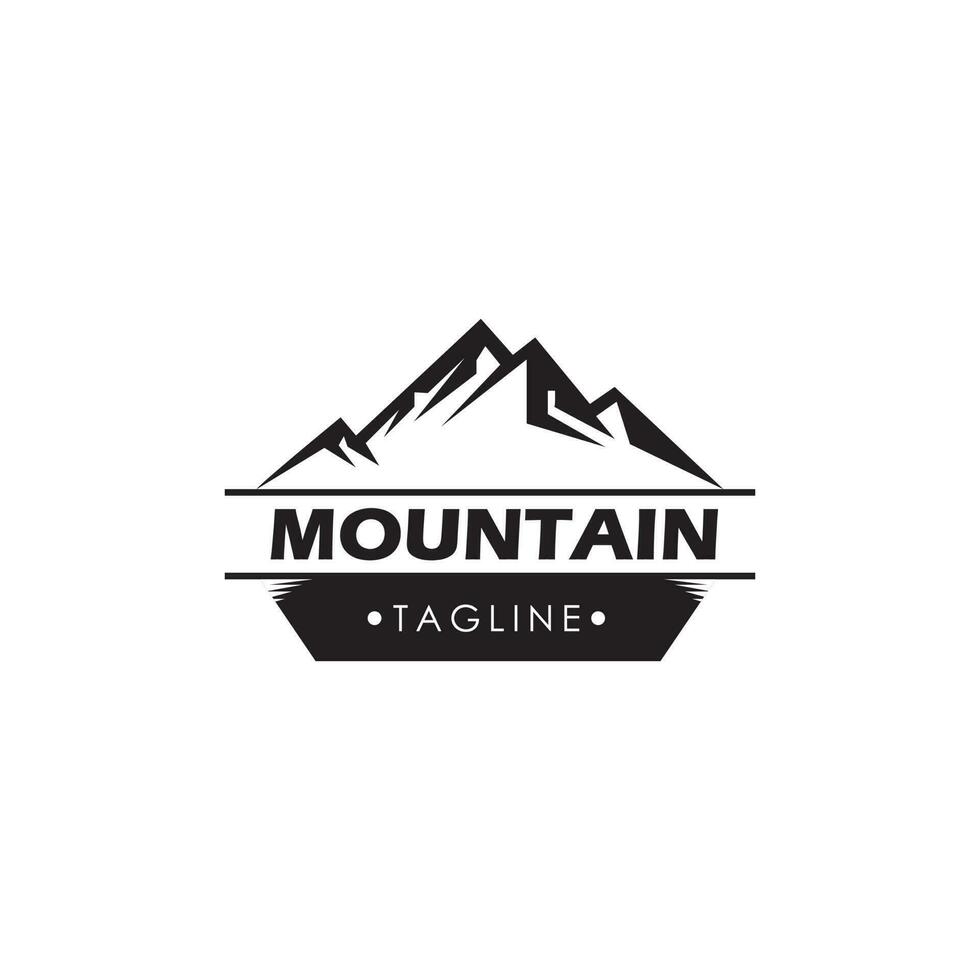 montaña logo, montaña expedición y rock alpinismo vector iconos