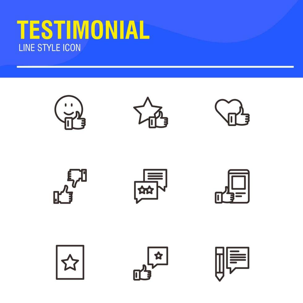 Testimonial, Customer Feedback and User Experience related icon set vector