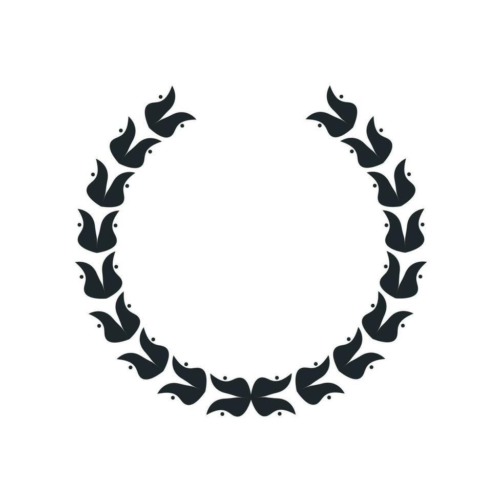 Set of wreaths and branches with leaves. Hand drawing laurel wreaths and branches collection. vector