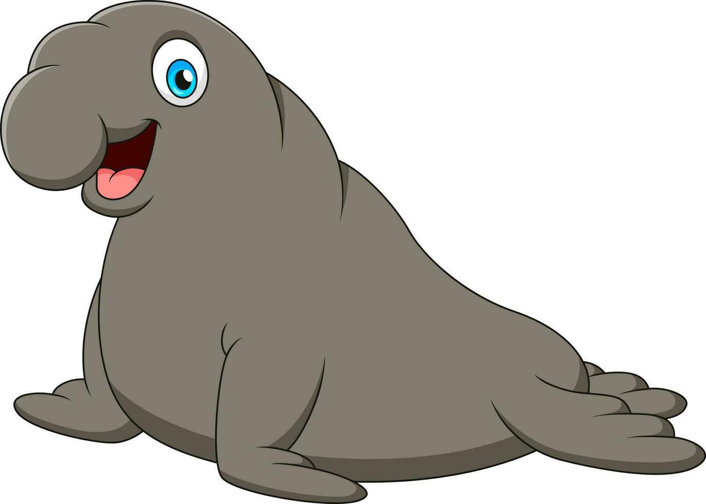 Cute elephant seal mascot cartoon. Cute animal mascot cartoon vector