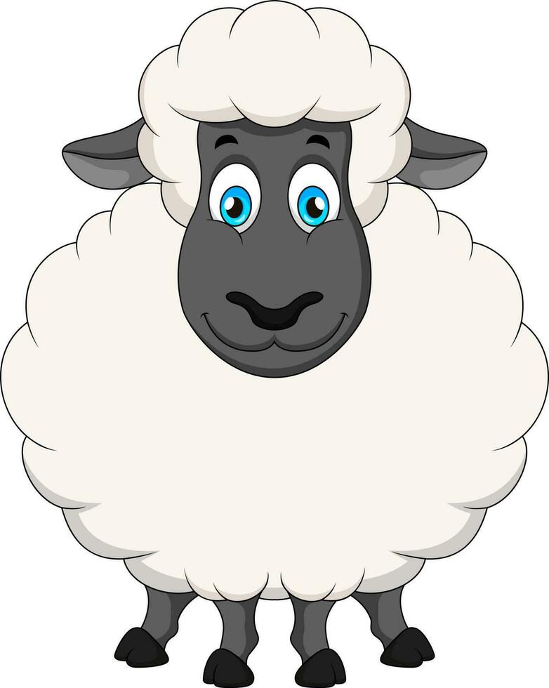 Cute sheep mascot cartoon smiling vector