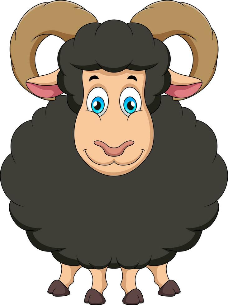 linda negro RAM dibujos animados mascota personaje vector