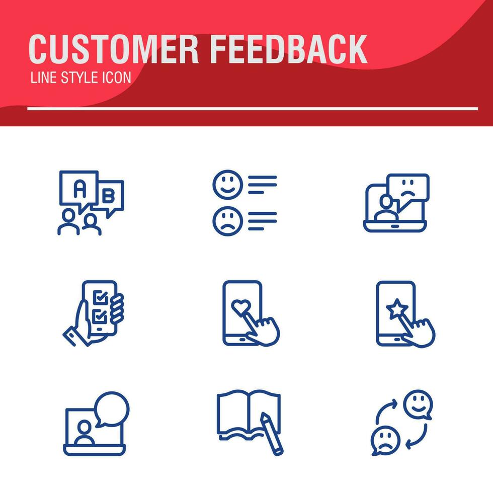 Testimonial, Customer Feedback and User Experience related icon set vector