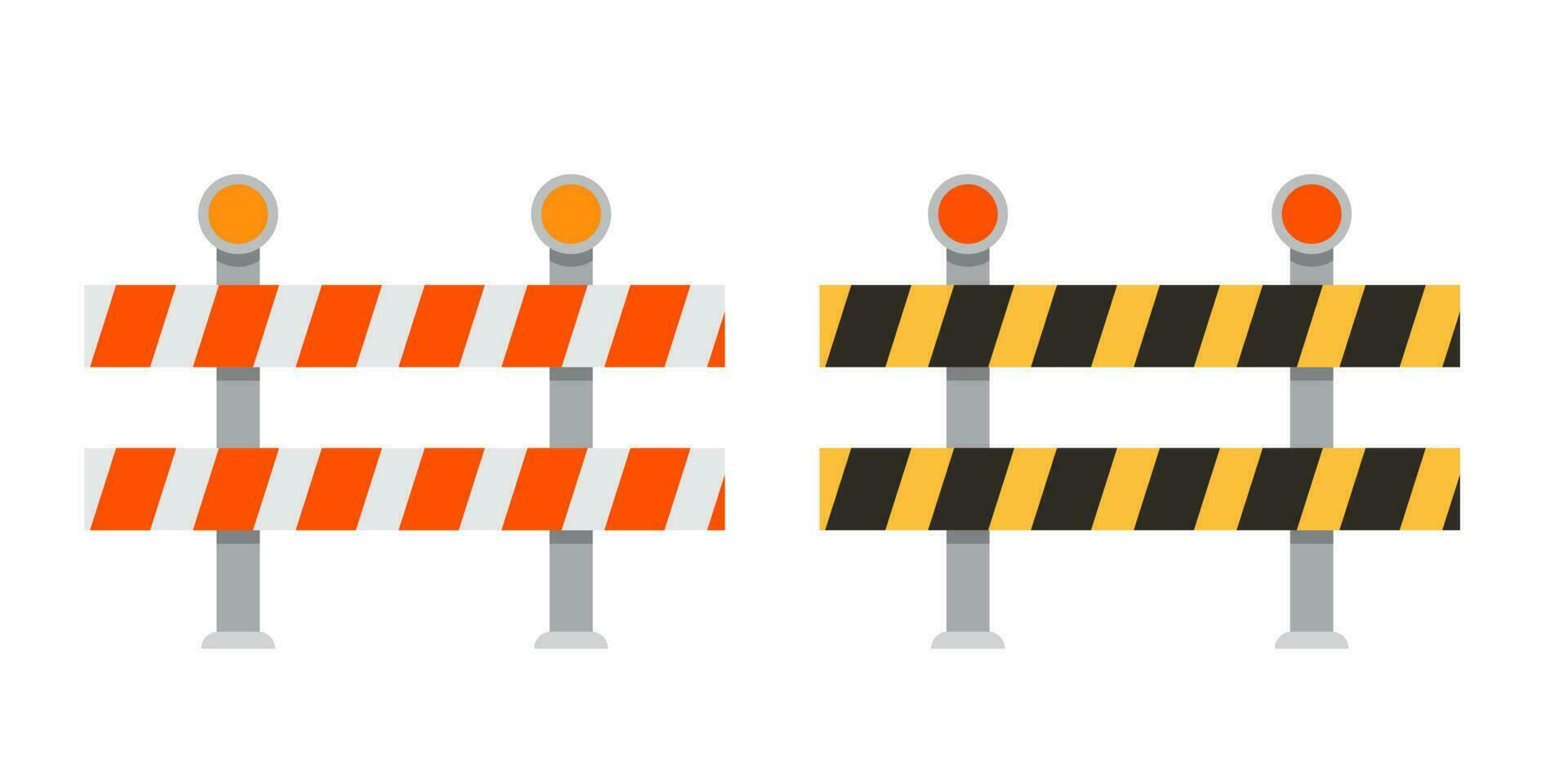 road barrier vector set. vector icon