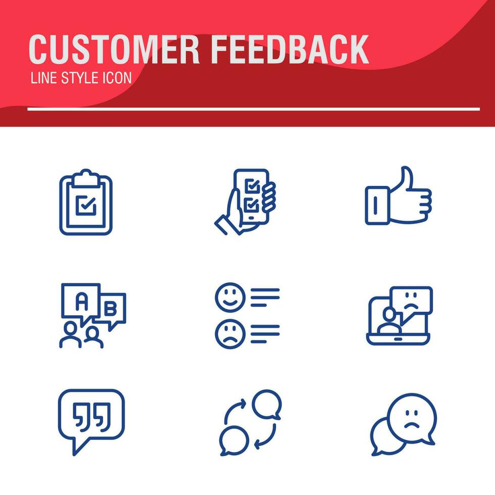 Testimonial, Customer Feedback and User Experience related icon set vector
