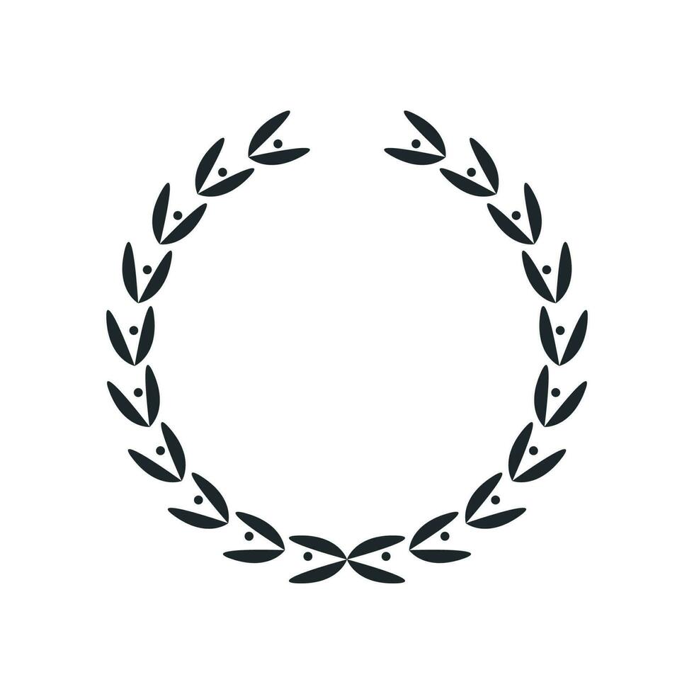 Set of wreaths and branches with leaves. Hand drawing laurel wreaths and branches collection. vector