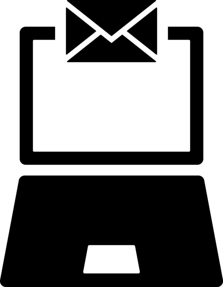 Email or online chatting by laptop icon. vector