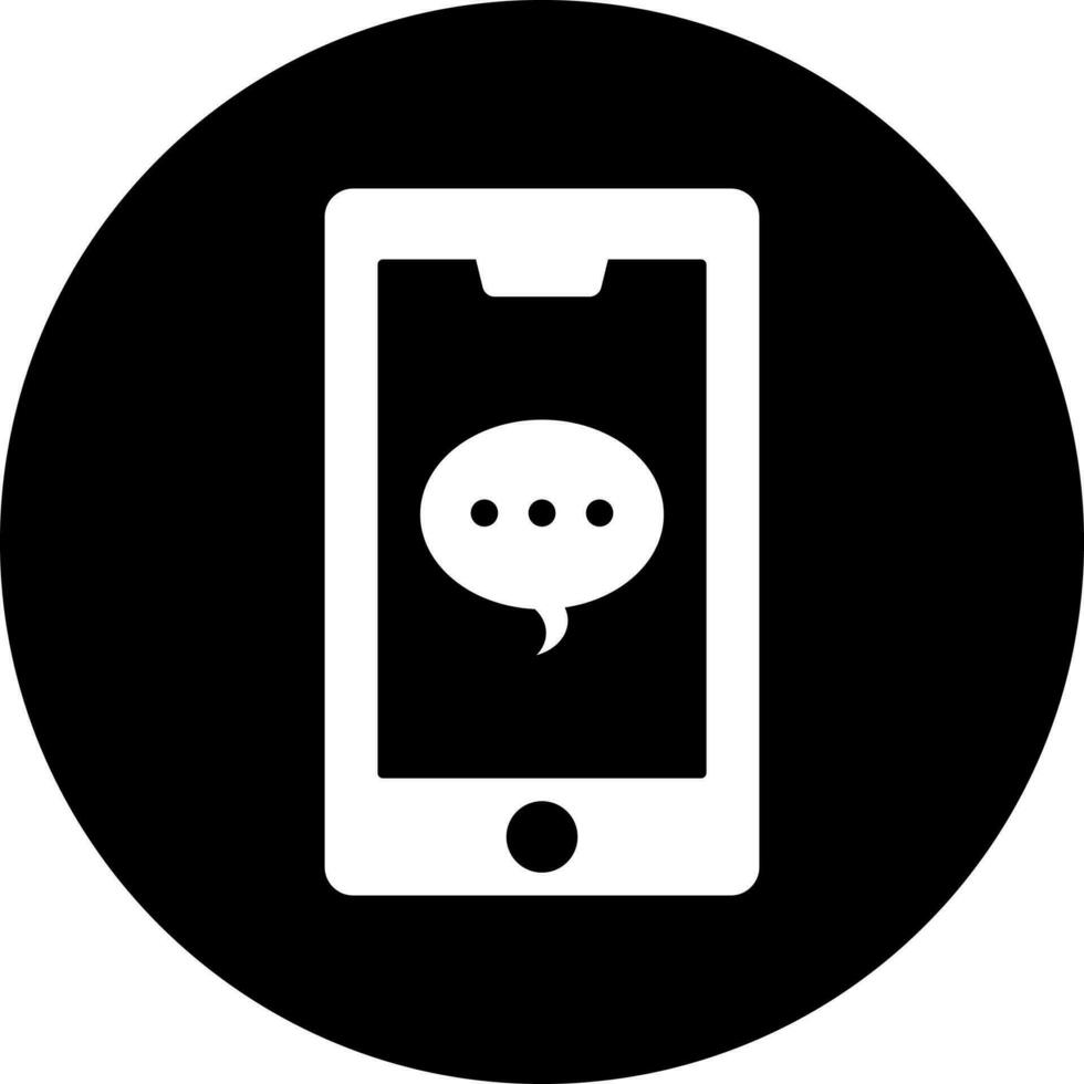 Online chatting or mobile message glyph icon. vector