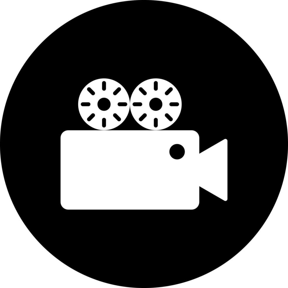 Glyph video camera icon or symbol. vector