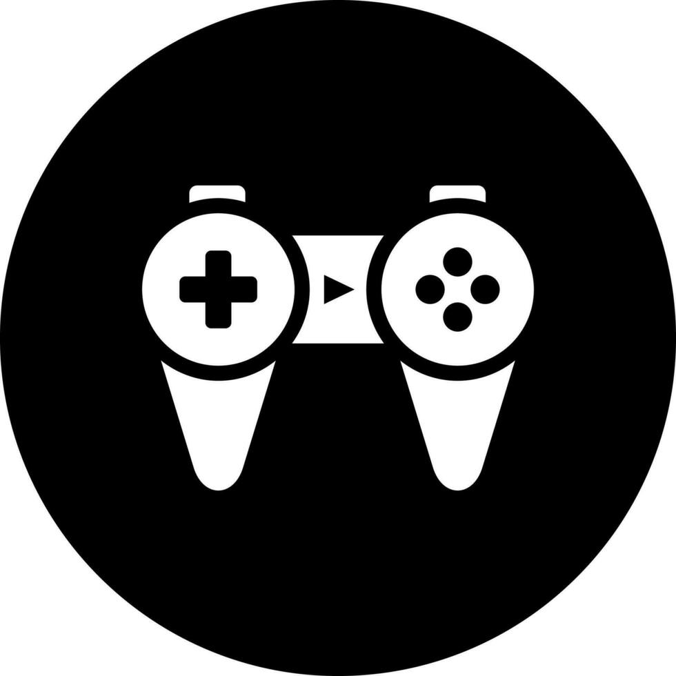 negro y blanco gamepad icono en plano estilo. vector