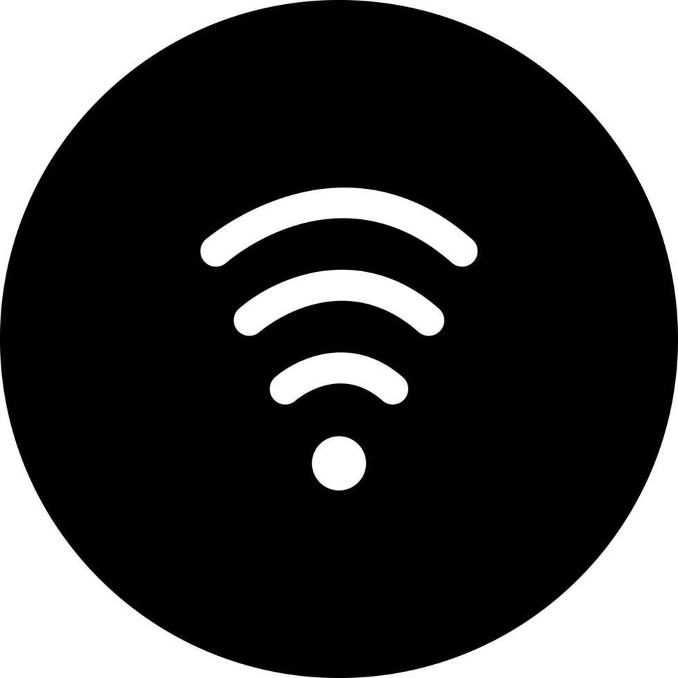 Wifi o señal icono en plano estilo. vector