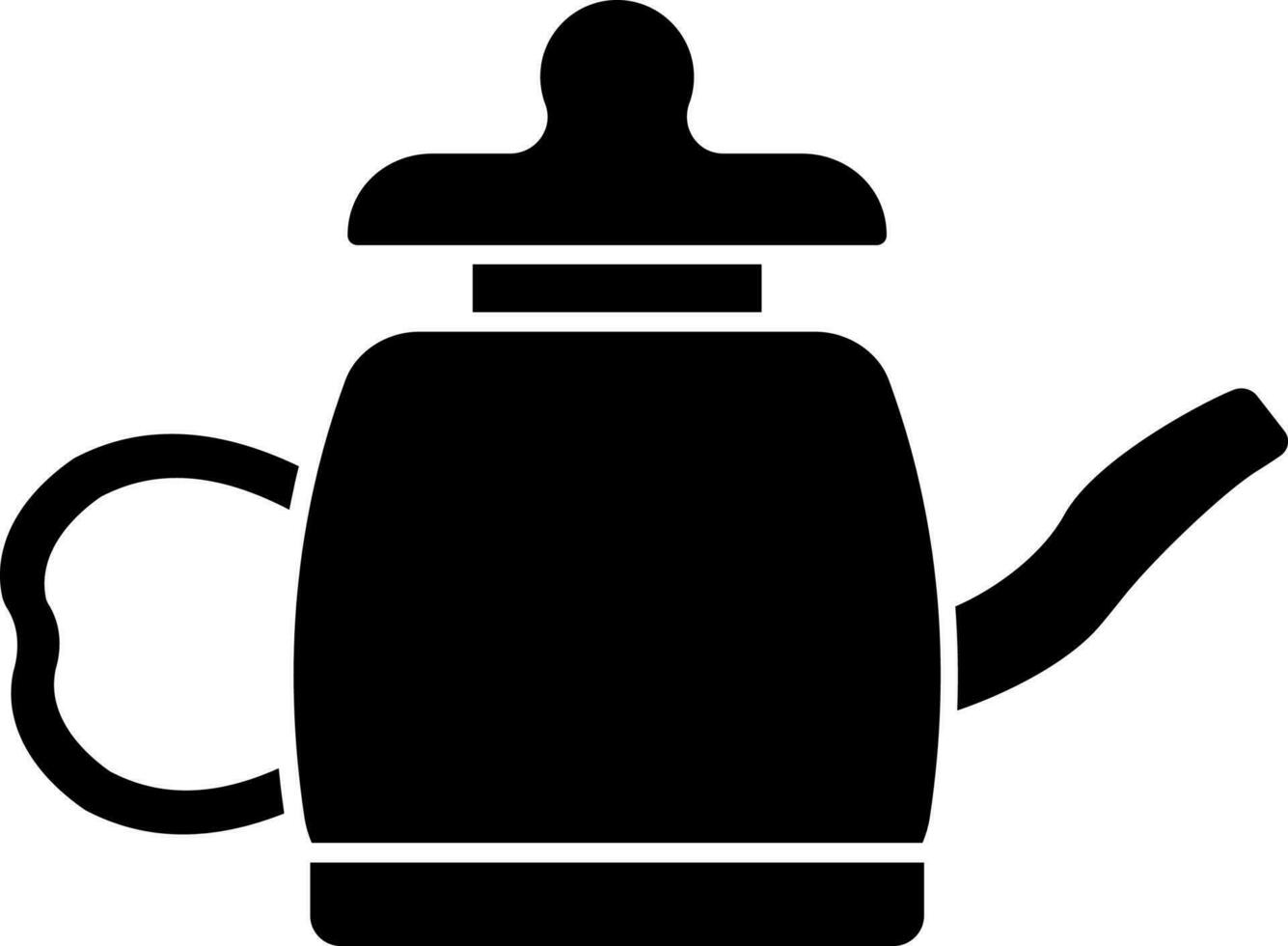 Black and White teapot icon in flat style. vector